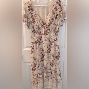 Max Studio Floral Mid Length Dress Medium